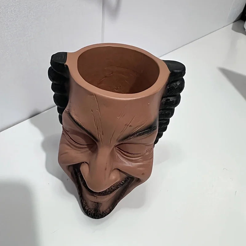 A Facial Flower Pot, Garden Flower Pot, Resin Facial Flower Pot, Succulent Flower Pot, Unique Flower Pot