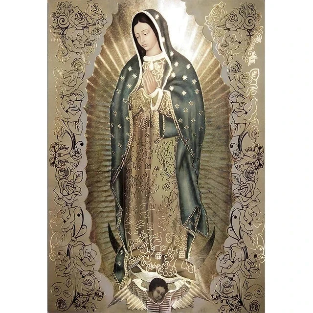 Catholic Art Lady of Guadalupe Wall Art Canvas Painting Retro Religious Decor Picture The Virgin of Guadalupe Poster Home Decor