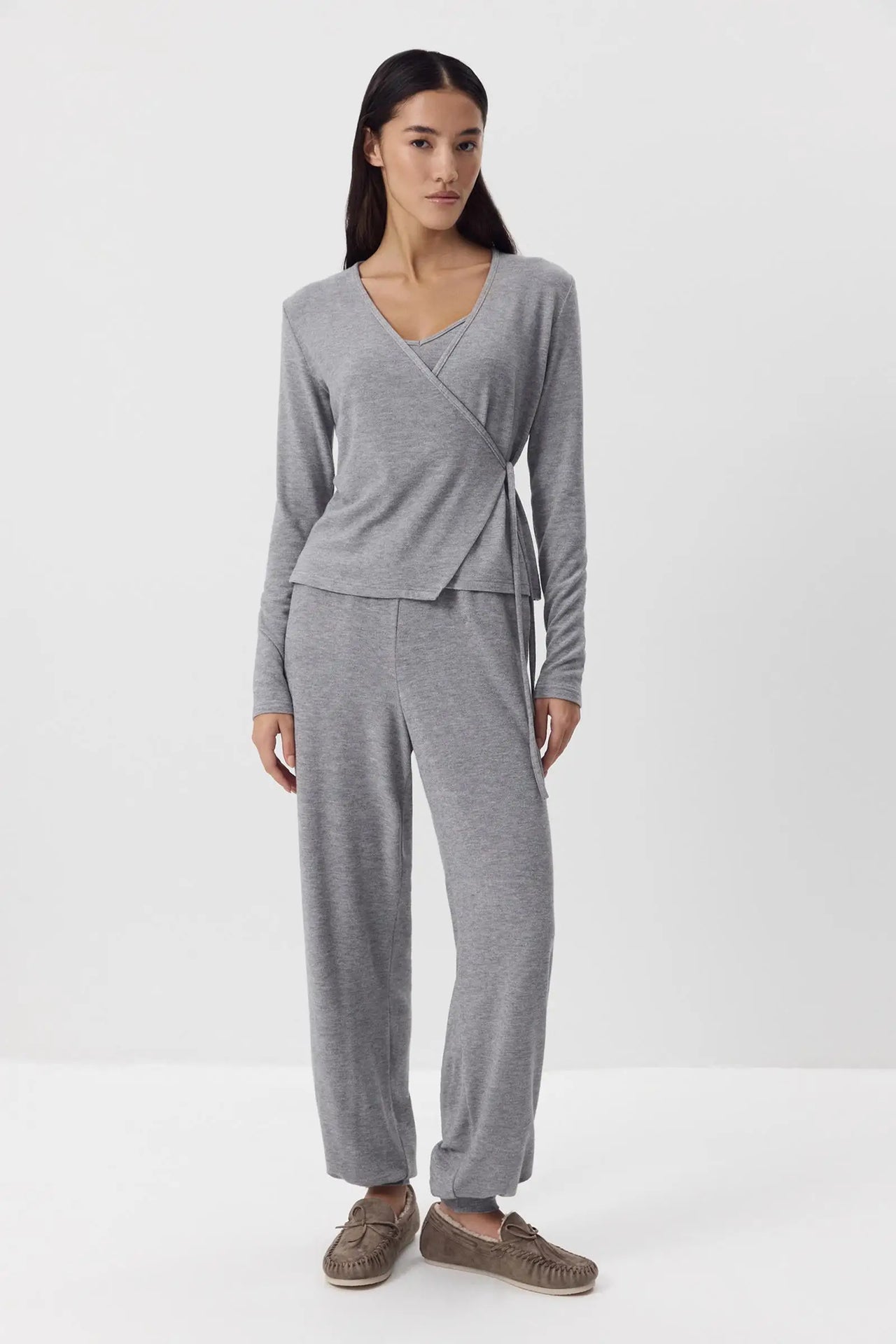 Hirsionsan Modal Soft Loose Sets Women 2026 Casual Two Pieces Long Sleeve T Shirts and High Waist Dresses Outfits Tracksuit