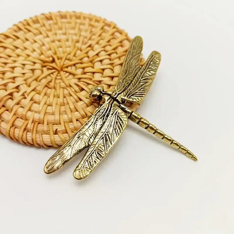 Brass Mantis Cricket Bee Dragonfly Insect Small Ornaments Tea Pet Tabletop Decorative Crafts Animal Ornaments Insect Ornaments