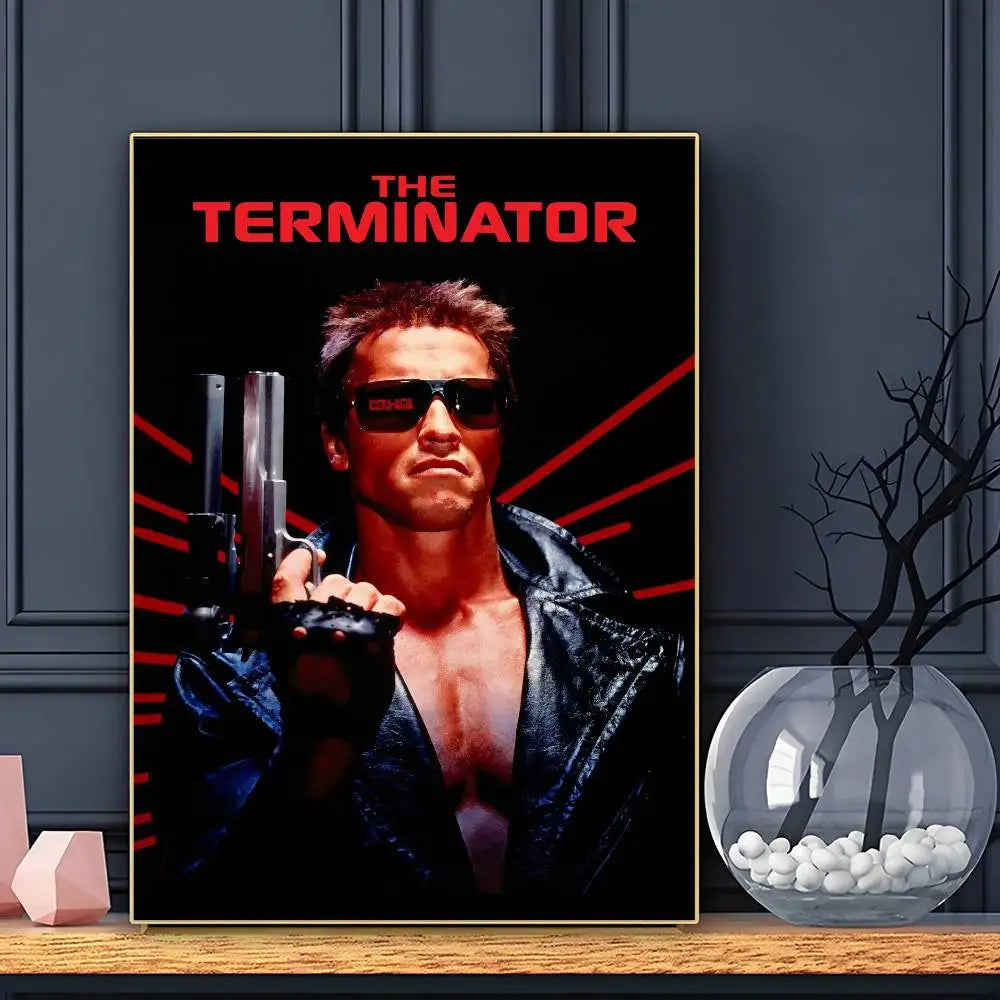 Classic Movie The Terminator Poster Sticky Wall Art Printing Waterproof Home Living Bed Room Bar Aesthetic Decor