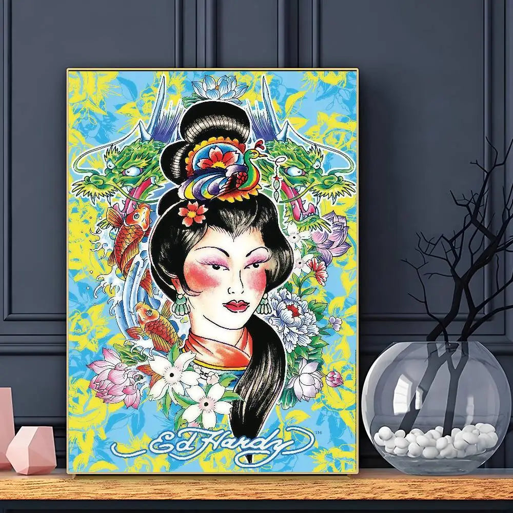 FASHION E-Ed H-har-dyS Poster Sticky Wall Art Printing Waterproof Home Living Bed Room Bar Aesthetic Decor