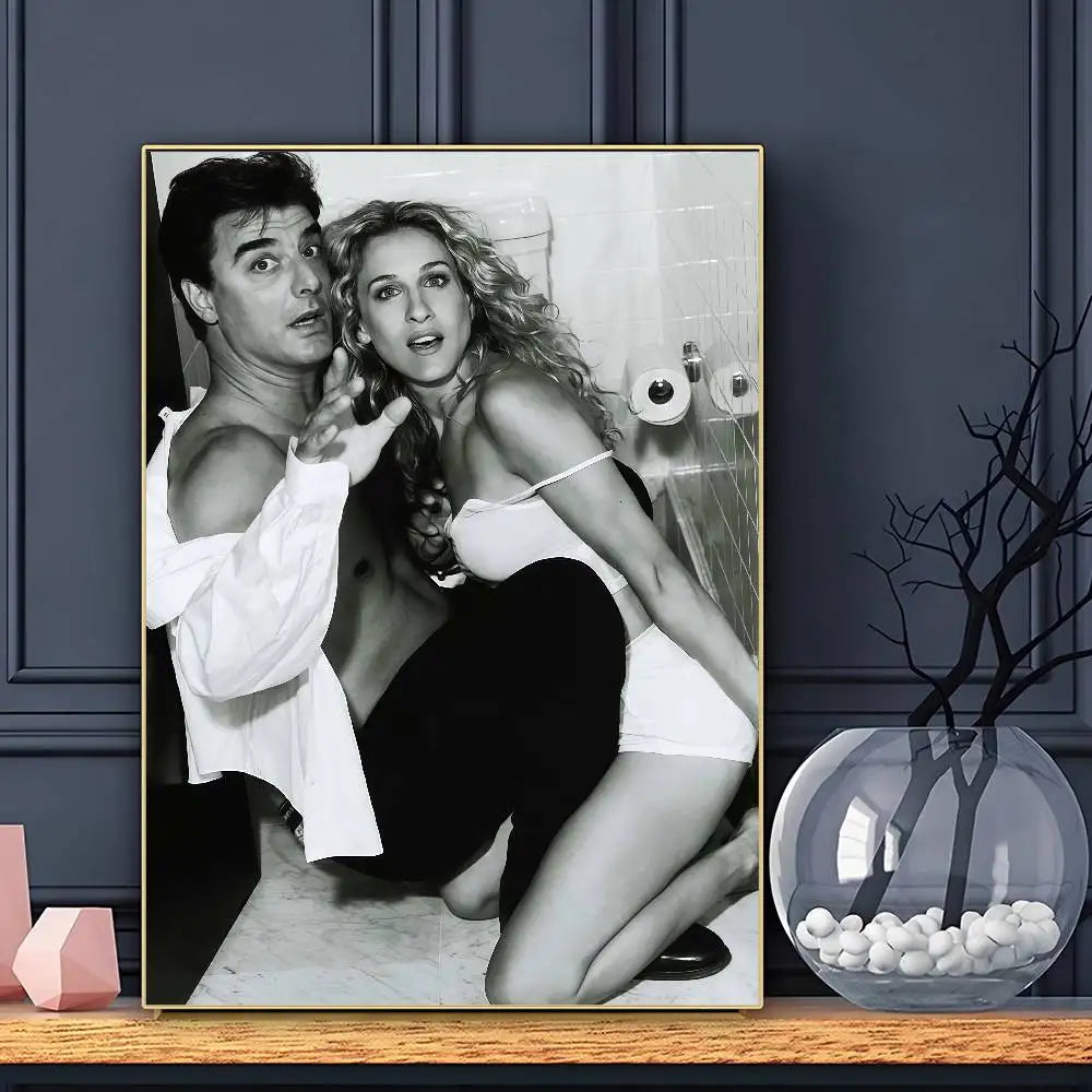 Sex And The City Carrie And Mr Big Photo Classic Poster Sticky Wall Art Printing Waterproof Home Living Bed Room Bar Aesthetic