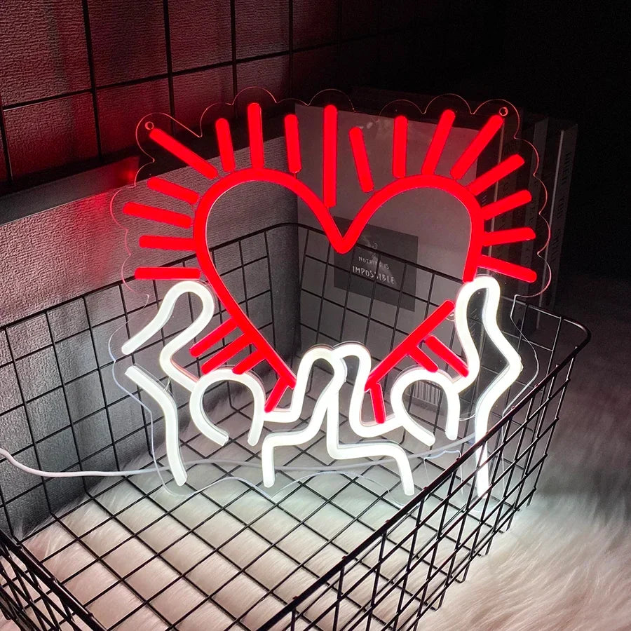 Heart LED Neon Light, Wall Hanging Room Decor, With OnOff Switch, Home Party Wall Decor LED Neon Signs For Unique Rooms