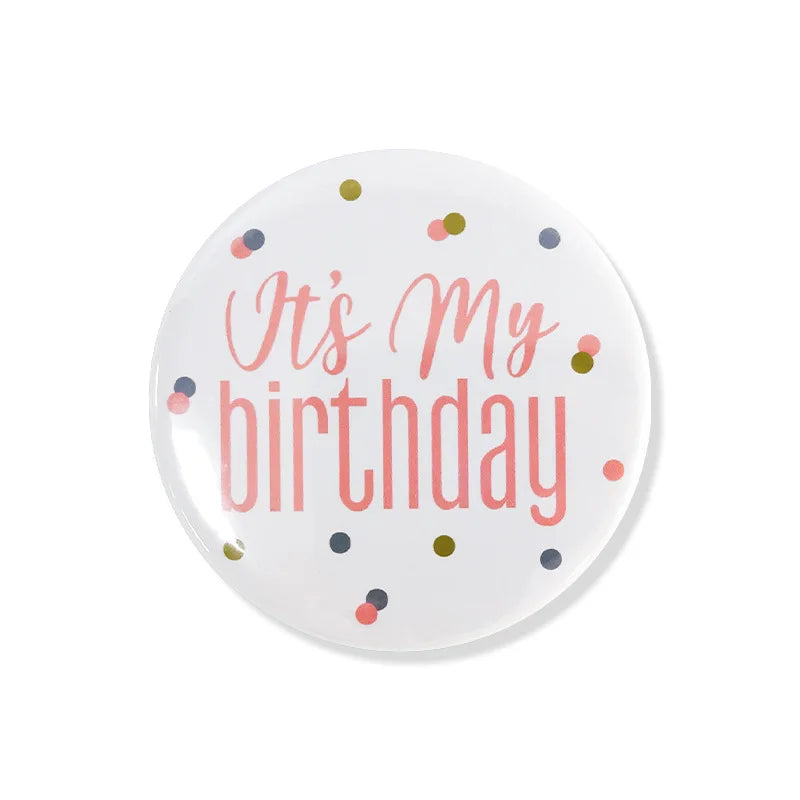 New Happy Birthday Theme Emblem Birthday Party Children's Adult Clothing Decoration Badge Birthday Party Decoration Souvenir