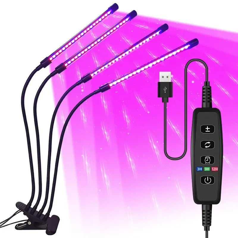 LED Plant Growth Light with 10 Levels Adjustable Brightness Full Spectrum 3H/9H/12H Timed Indoor Garden Vegetable Growth Light