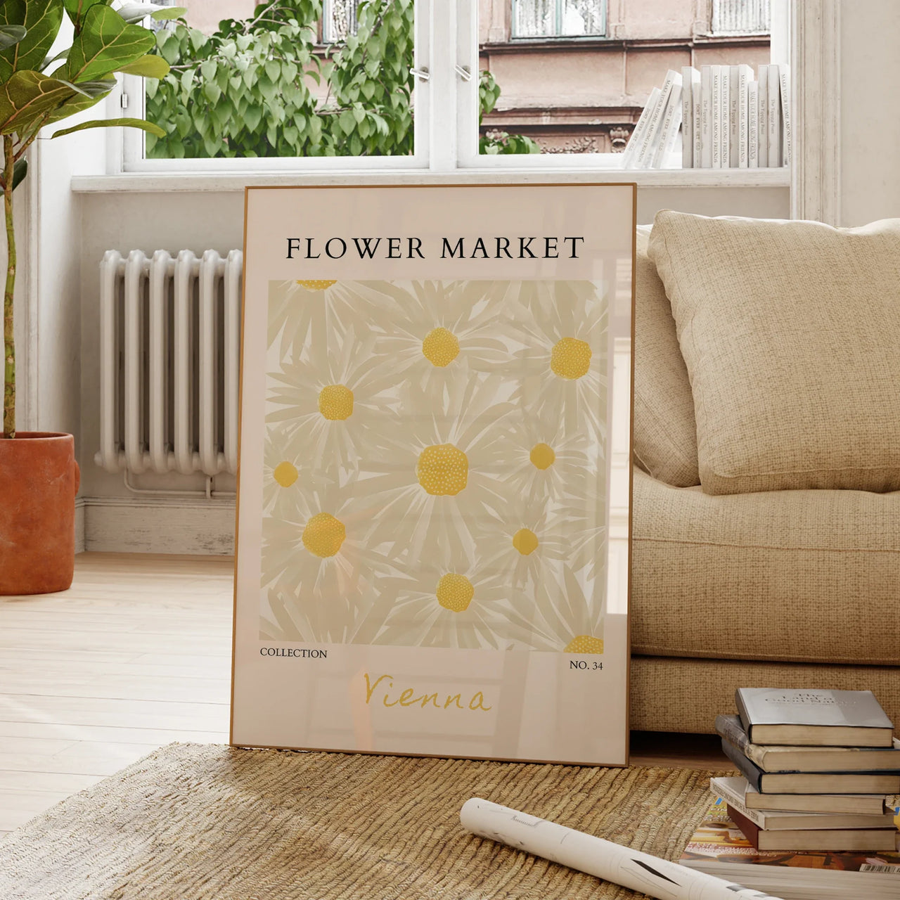 Modern Flower Market Yellow Flowers Wall Art Prints Canvas Painting Poster Picture For Living Room Bedroom Home Decor