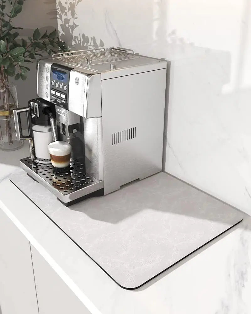 VIKAMA Coffee Machine Mat Rubber Backing Water-Absorbent Dish Drying Pad Kitchen Worktop Drainage Mat Home Decor