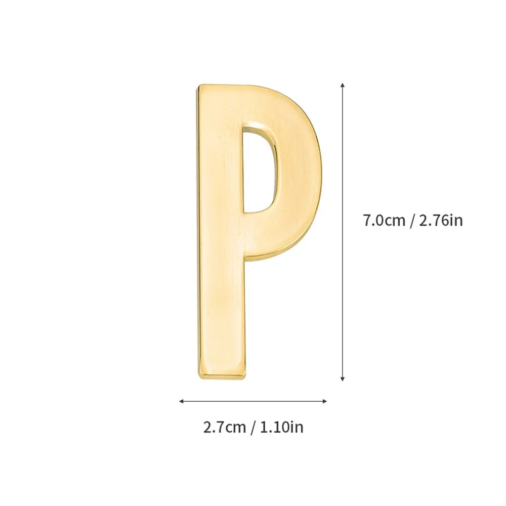 1Pcs Metal Self Adhesive House Number English Alphabet Letters for Apartment Room Door Plate Table Mailbox Number Stickers 7*3cm