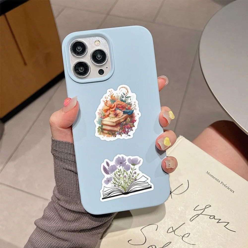 10/30/60PCS INS Style Flowers Book Vsco Cartoon Stickers Aesthetic Decals for Kid Decoration Laptop Fridge Notebook Cute Sticker