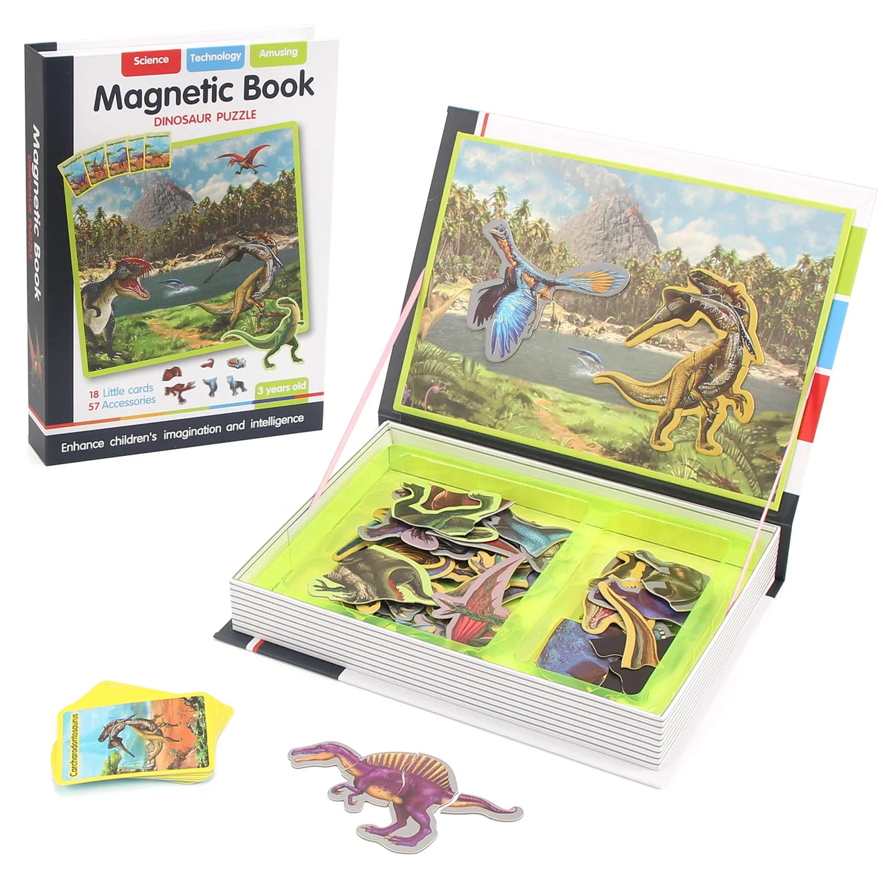 Kids Intelligent 3D Jigsaw Toys Magnetic Puzzle Book Brain Training Games Educational Montessori Toys for Kids Gifts Xmas Toys