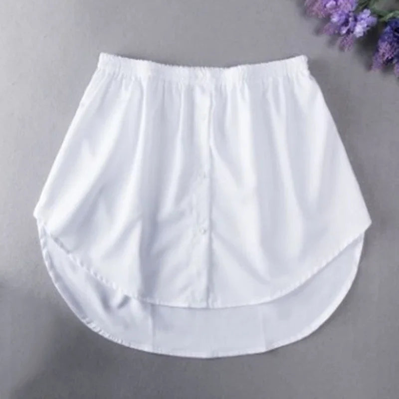 Women Girls Blouse Extender Adjustable Layering Faux Top Power Sweep Mini Skirt False Hemline Split Underskirt