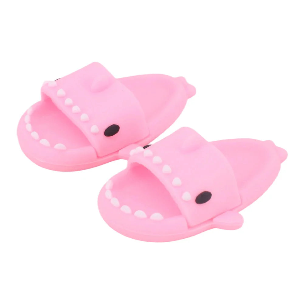 For Labubu Doll Clothes Swimsuit Cute Shark Slippers 15-17Cm Plush Doll Glasses Straw Hat,For labubu Accessories Holiday Gifts