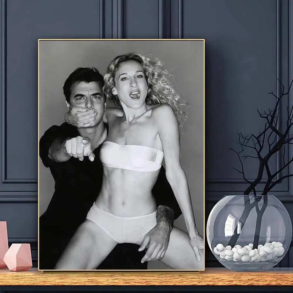 Sex And The City Carrie And Mr Big Photo Classic Poster Sticky Wall Art Printing Waterproof Home Living Bed Room Bar Aesthetic