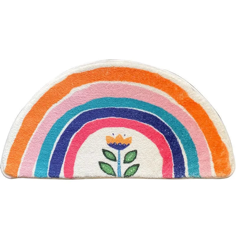 VIKAMA Rainbow Shower Floor Mat, Shower Room Door Floor Mat, Entrance Hall Carpet, Comfortable And Skin-Friendly Home Decoration
