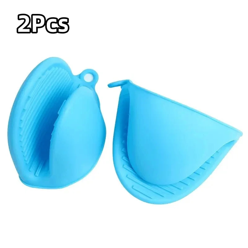 2Pcs Silicone Pot Holder Gloves Non-Slip Grip Kitchen Utensils Anti Scalding and Heat Insulation Gloves Essential Kitchen Tools