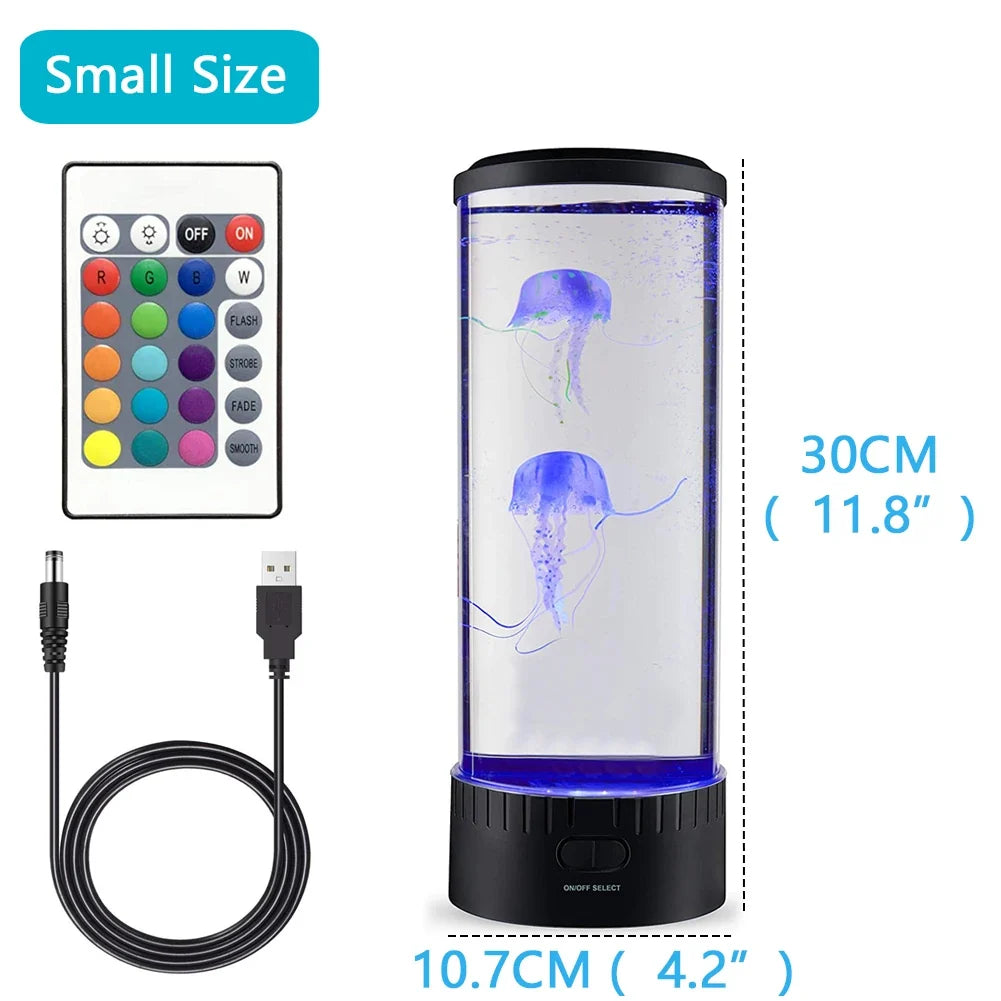 Jellyfish Lamp Color Changing Remote Control  Aquarium Tank LED Night Light Birthday Gift USB Charging Relaxing Mood