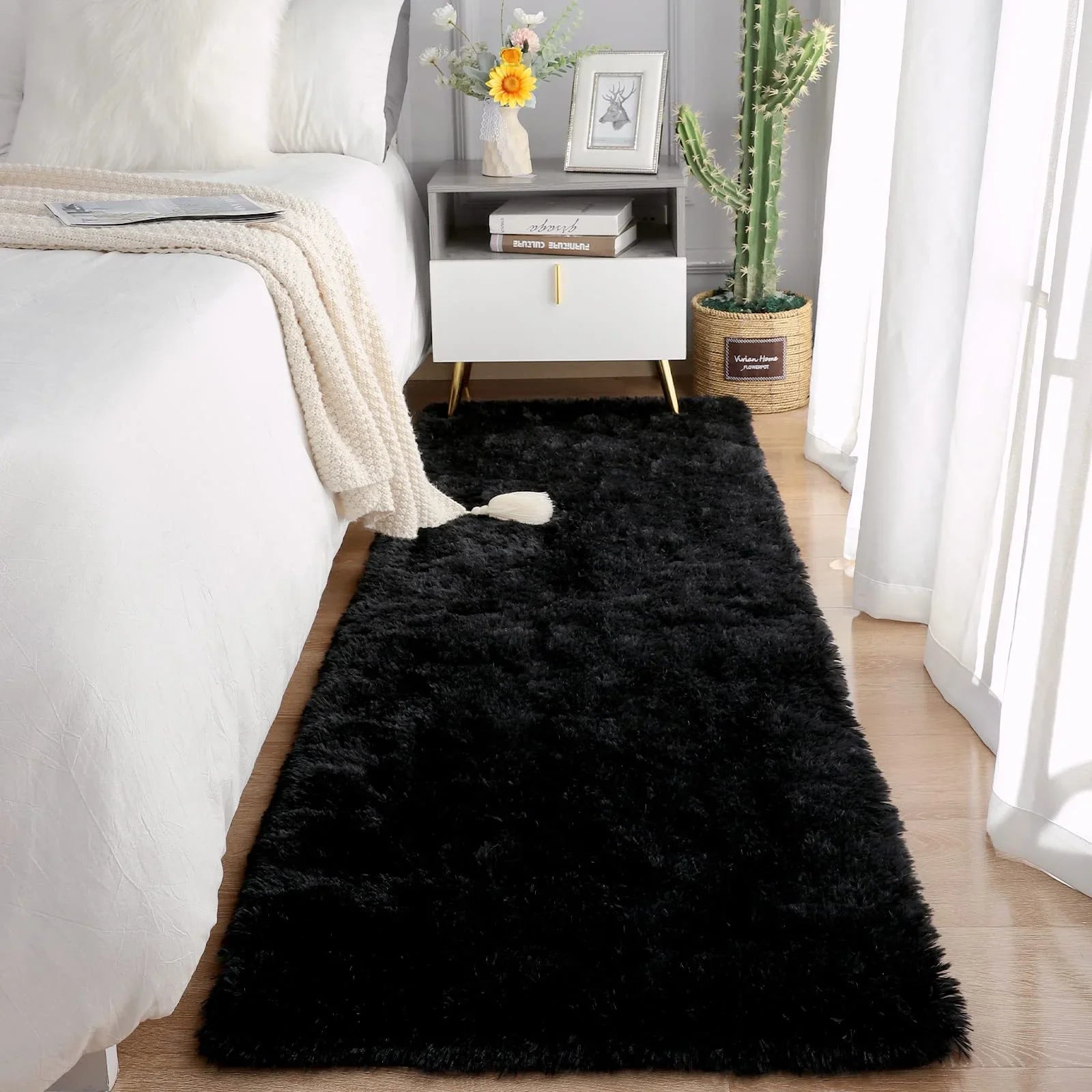 VIKAMA Soft Running Rug, Plush And Fluffy Bedroom And Living Room Carpet, Nursery And Children's Room Floor Mat For Home Decor
