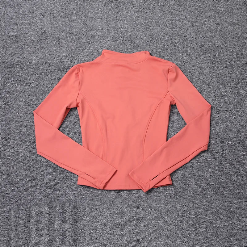 Women Sport Jacket Long Sleeve Shirt Workout Coat Gym Training Clothing Yoga Sportswear