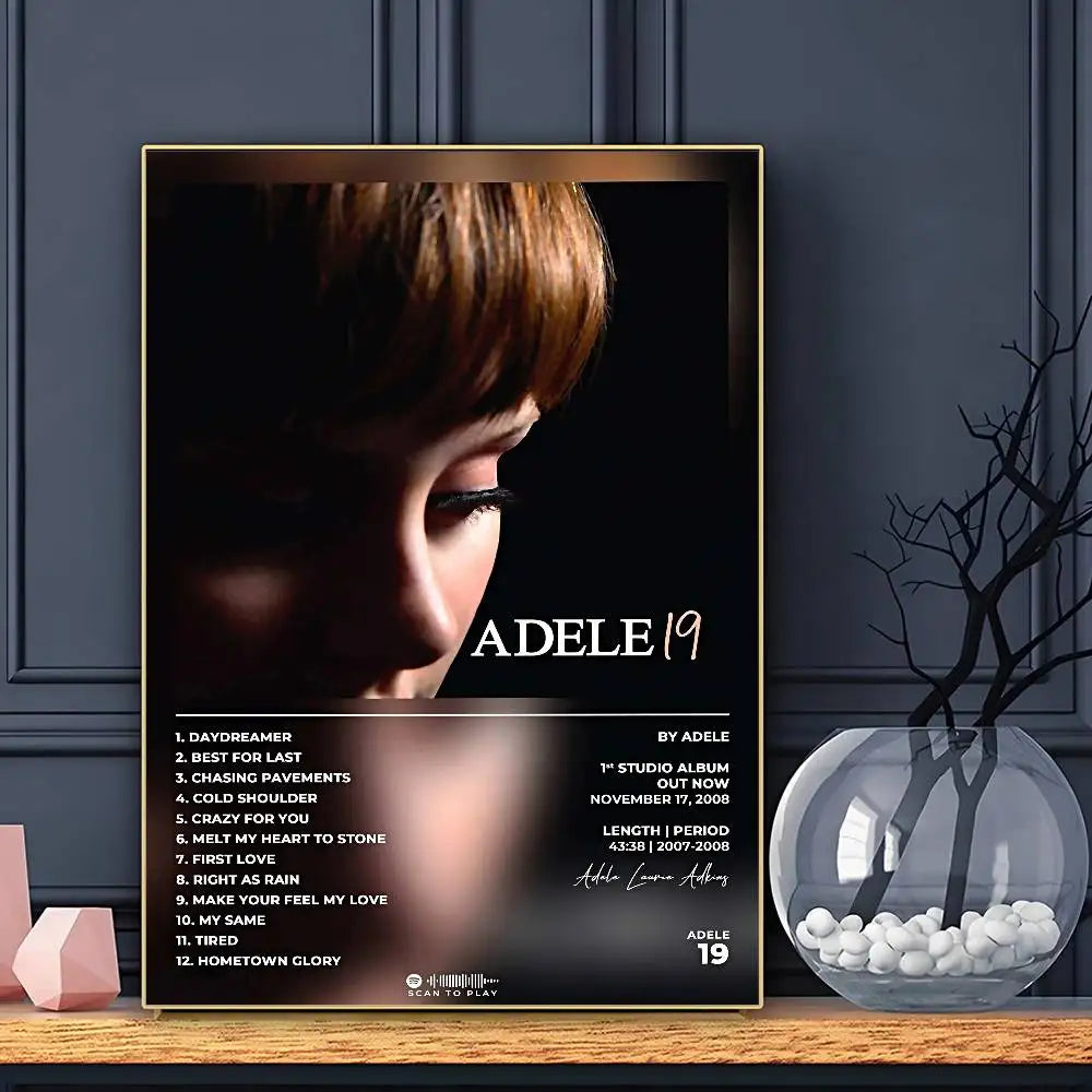 Singer Adele Poster HD Art Sticky Wall Waterproof Home Living Room Bar Decoration