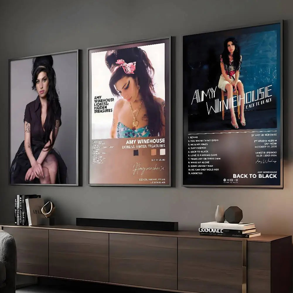Pop Singer Amy Winehouse Poster HD Art Sticky Wall Waterproof Home Living Room Bar Decoration