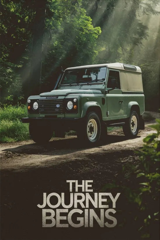 L-and-R-over Defender 90 Offroad Poster Classic Retro Automotive Poster Canvas Prints Classic Off-road Vehicle Aesthetic Print