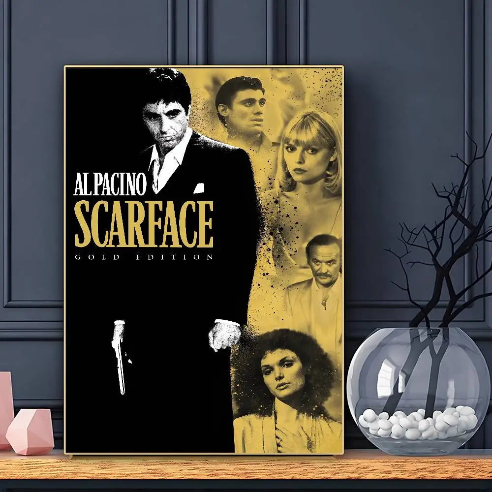 Movie S-ScarfaceS Poster HD Art Sticky Wall Waterproof Home Living Room Bar Decoration