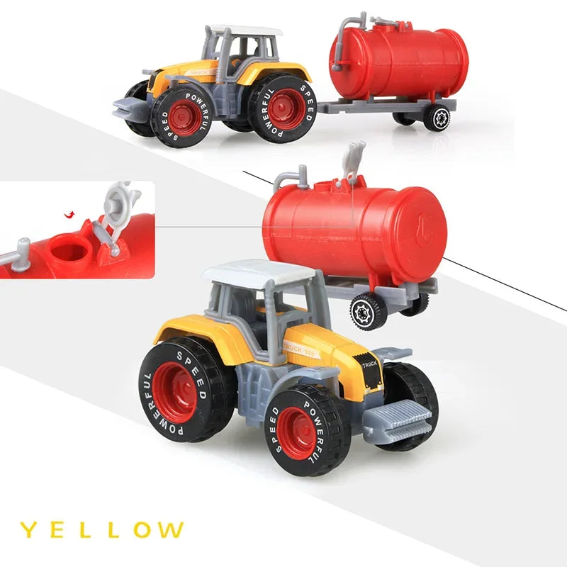 1pcs Diecast Farm Vehicles Tractor Engineering Car Tractor Toys Model Mini Car Model Engineering Car Model for Kids Xmas Gift
