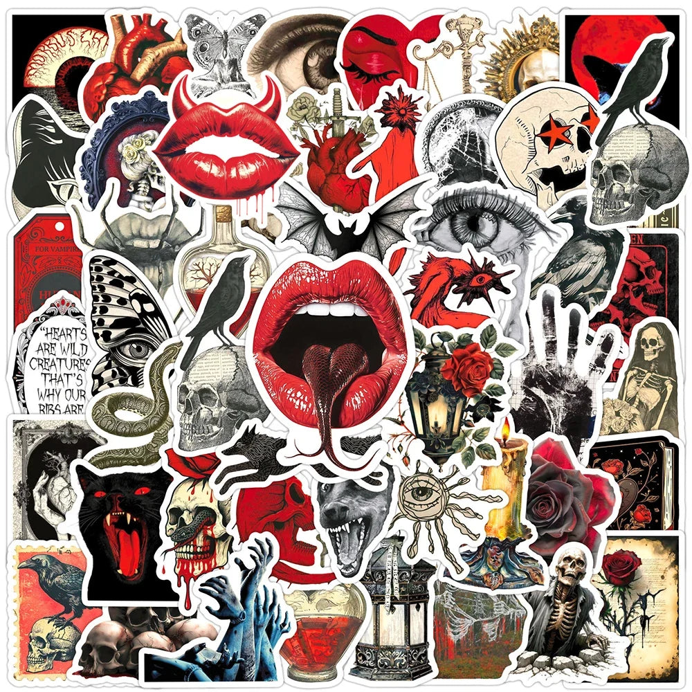 10/30/50pcs Cool Horror Poster Waterproof Stickers Laptop Skateboard Luggage Motorcycle Guitar Phone Fridge Car Sticker Decals