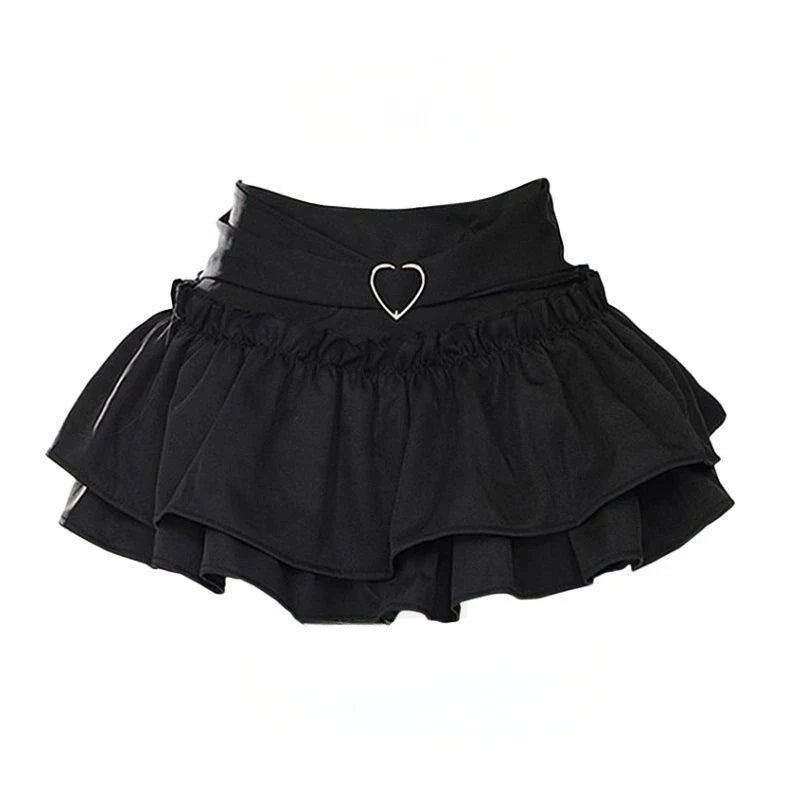 Puffy Cake Skirts Women Ruffles Chic Popular Sweet Spicy Girls Gothic All-match Korean Fashion Streetwear Summer  Y2k