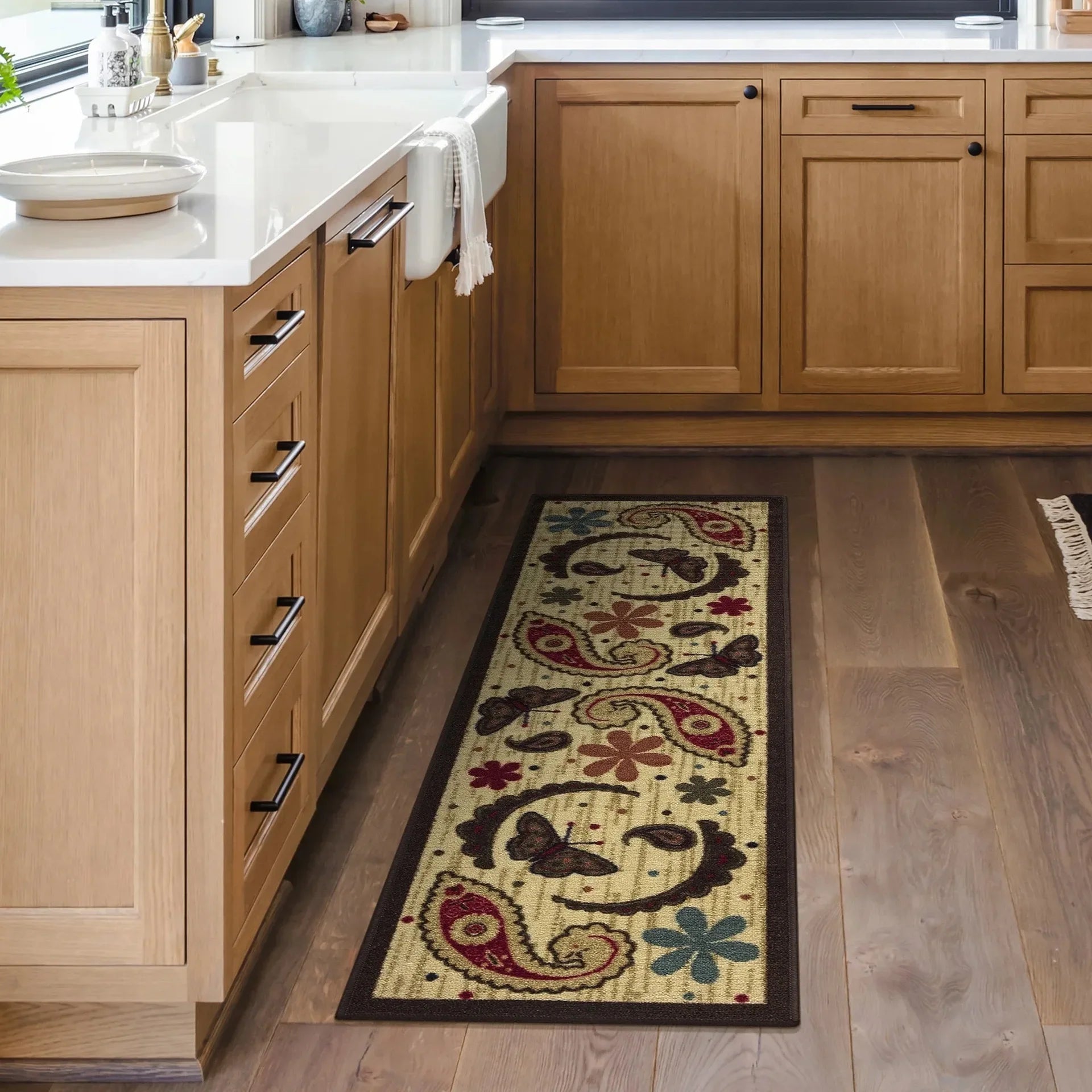 VIKAMA Bohemian Crystal Velvet Carpet Dirt Resistant And Easy To Care Hallway Full Carpeted Balcony Carpeted Home Decor