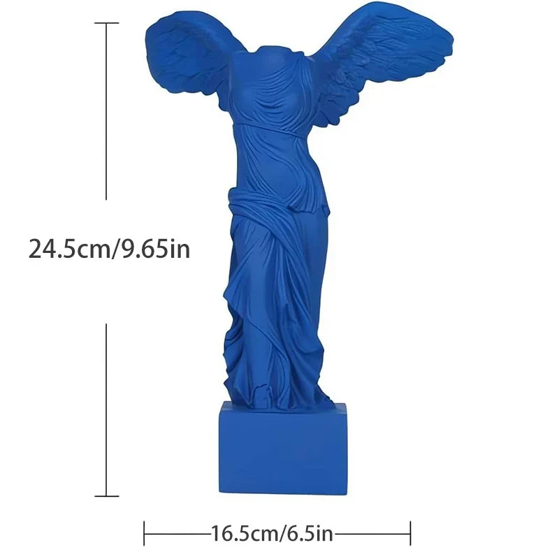 Greek Statue Resin Roman Louvre Winged Victory Goddess Figurine Angel Sculpture Home Decor Living Room Office Ornament
