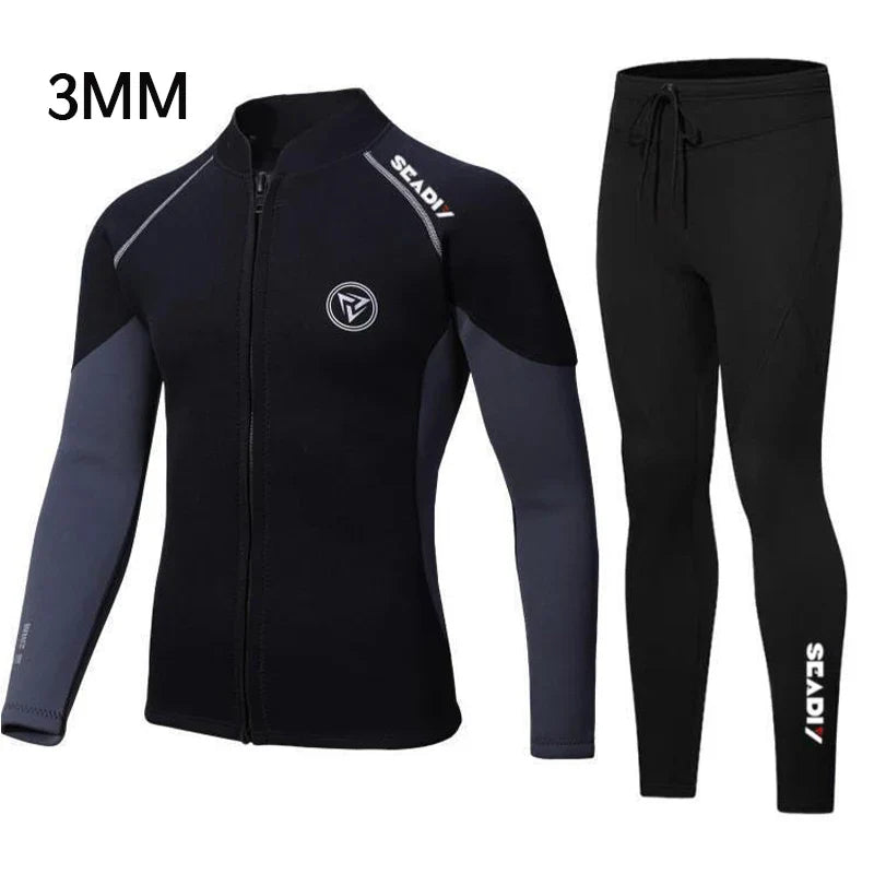 New 3mm/2MM Neoprene Men Women Wetsuit Scuba Zipper Jacket Pants Spearfishing Swimwear Kayak Surfing Swimsuit Diving Suit