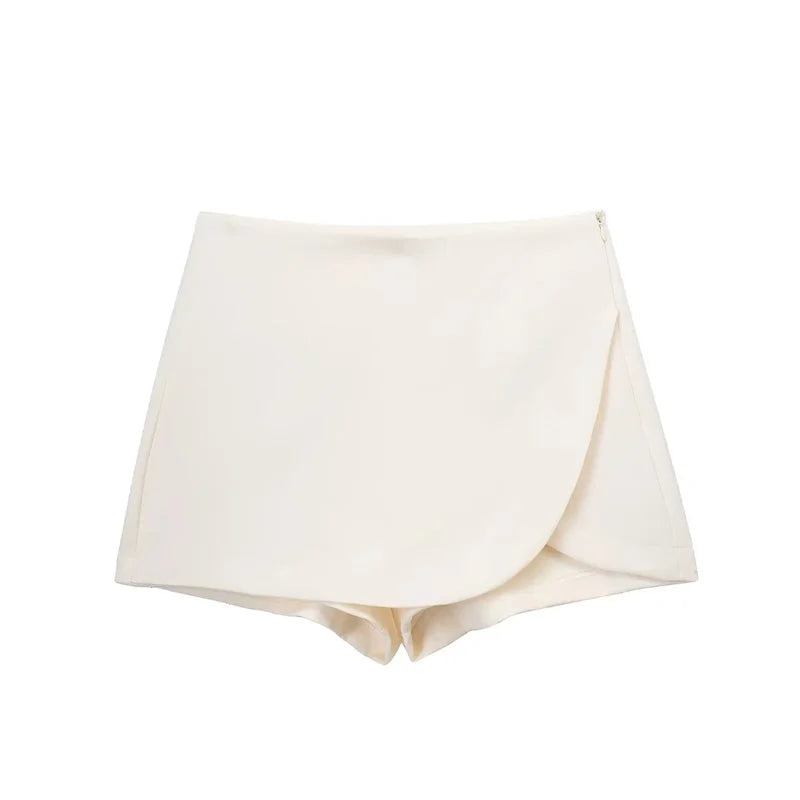 MUJER 2025 Black Mini Skirt Shorts Woman Fashion Asymmetric Skort For Women High Waist Short Skirts Woman Summer Casual Shorts