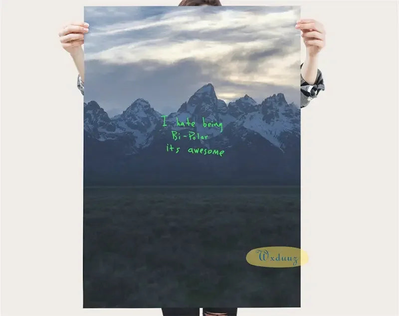 American Pop Rapper Kanye West Poster Hip Hop Singer Music Album Cover For Room Living Home Wall Art Decor Canvas Print Pictures