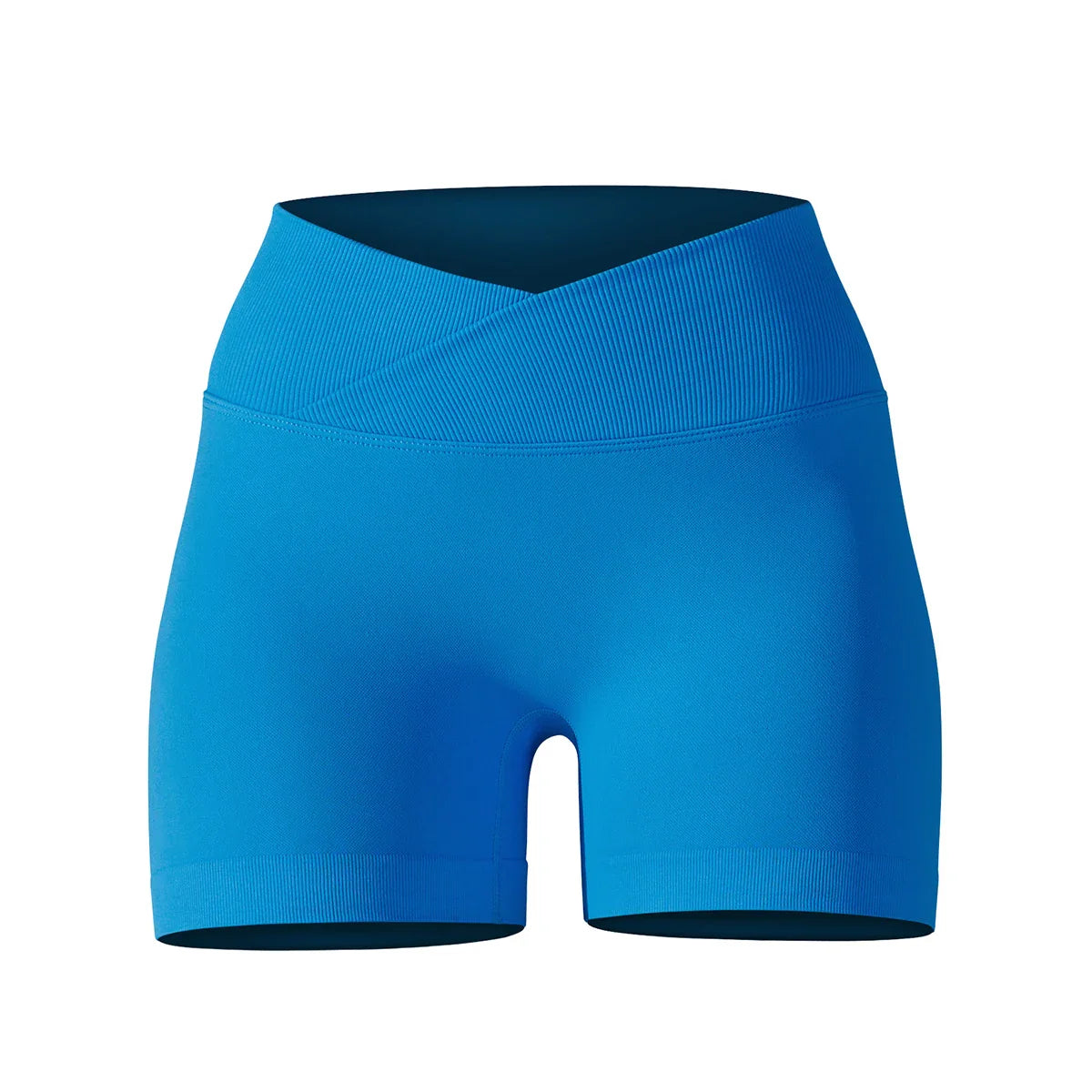 Women's sporty shorts with cross-waistband, yoga shorts, for gym workout, running, hip-enhancing,high-waisted yoga shorts.