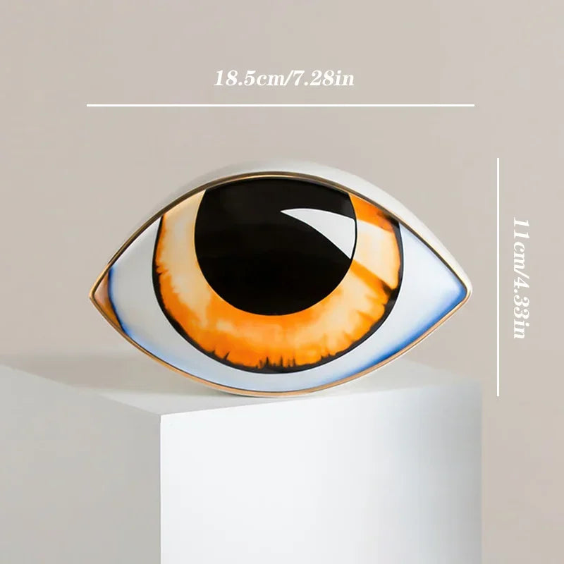 Nordic Style Ceramic Devil's Eye Home Decor Eye Abstract Ornament Sculpture Statues Study Room Abstract Decoration Gift Giving