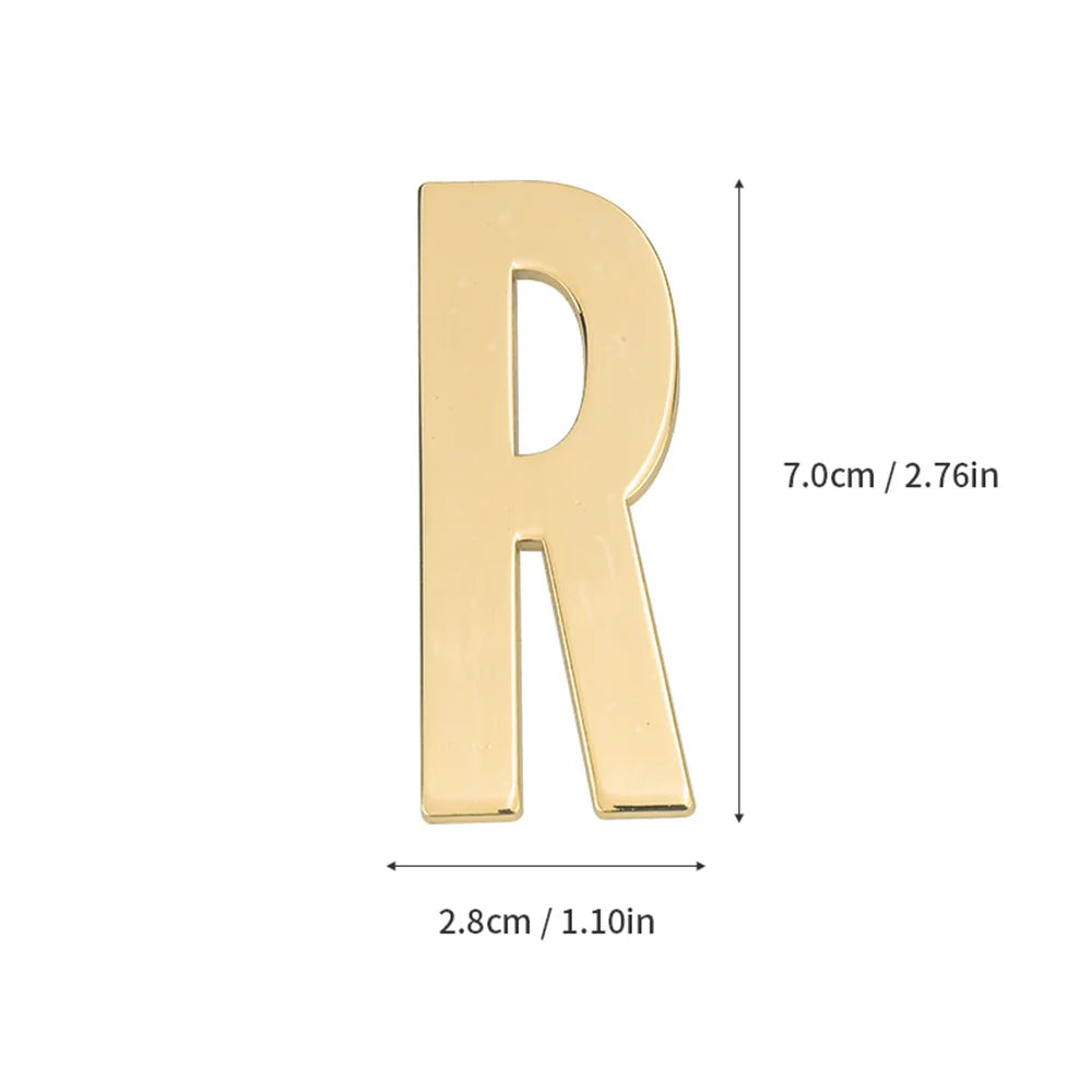 1Pcs Metal Self Adhesive House Number English Alphabet Letters for Apartment Room Door Plate Table Mailbox Number Stickers 7*3cm
