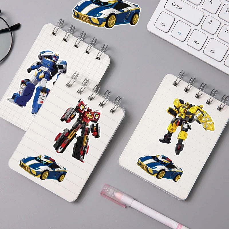 8/16/24PCS Machine Warrior Puzzle Stickers DIY Handicraft Notebook Stationery Helmet Stickers