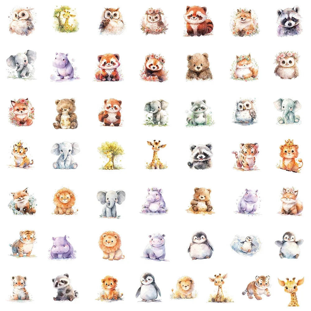 10/30/50pcs Kawaii Cartoon Animal Graffiti Stickers Cute Decals Kids Toys Phone Case Laptop Phone Suitcase Stationery Sticker