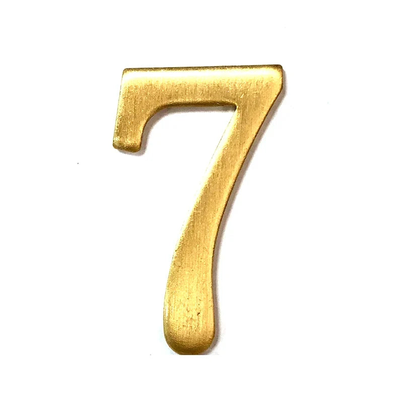 Brass House Number Self-Adhesive 3D Door Numbers Hotel Home Sticker Address Mailbox Numbers #0-9 Home Decoration