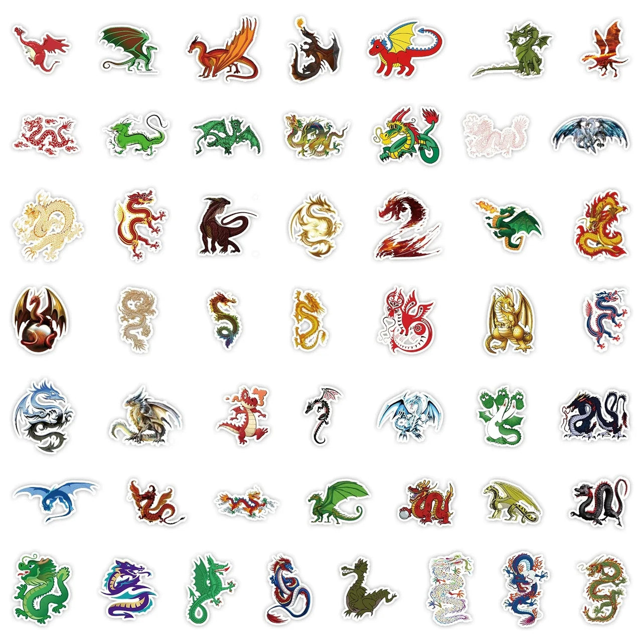 50/100PCS Cute Dragon Graffiti Stickers for Computers Decor Sticker Waterproof Rewards Stationery Notebook Stickers