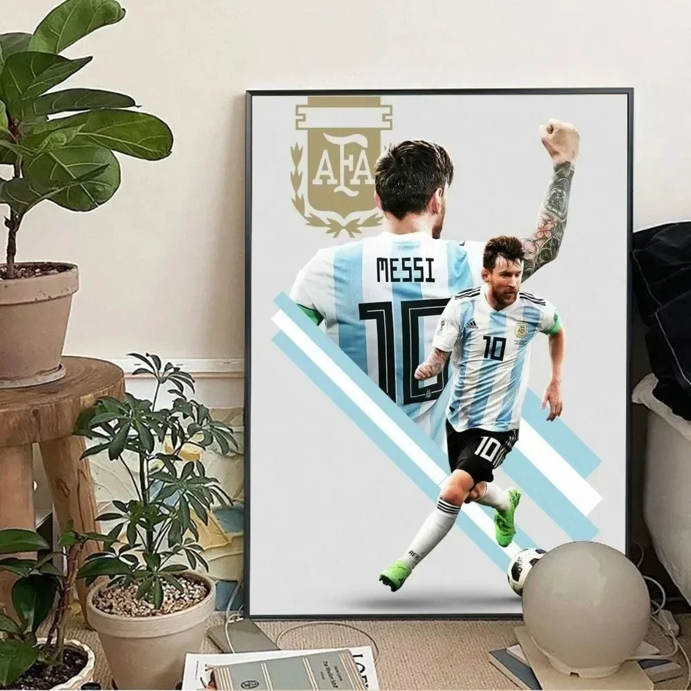 Classic, Sports - Rionel Messi - Football, Wall Art, Canvas Print Poster, Home Living Room Bedroom Decor, Stadium Wall Art