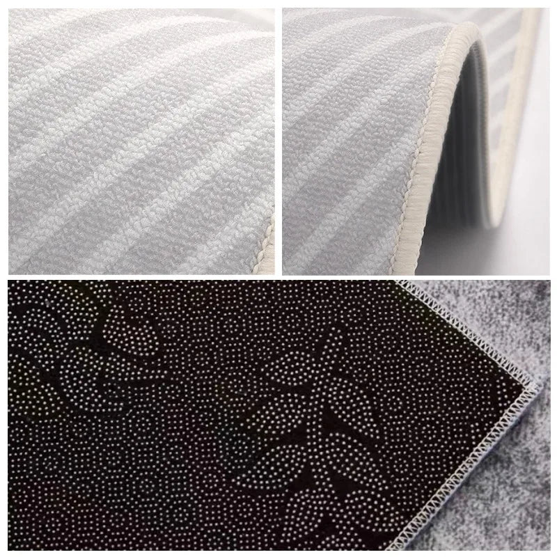 VIKAMA Modern Simple Entry Door Mat Semi-circular Non-slip Dirty Resistant Entryway Foot Mat Kitchen Carpet Home Decoration
