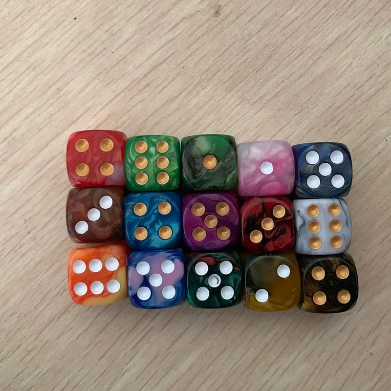 5pcs/set Two Colors Dice Puzzle Board Game Accessory  6 Sided Point Dice Funny Game 16mm