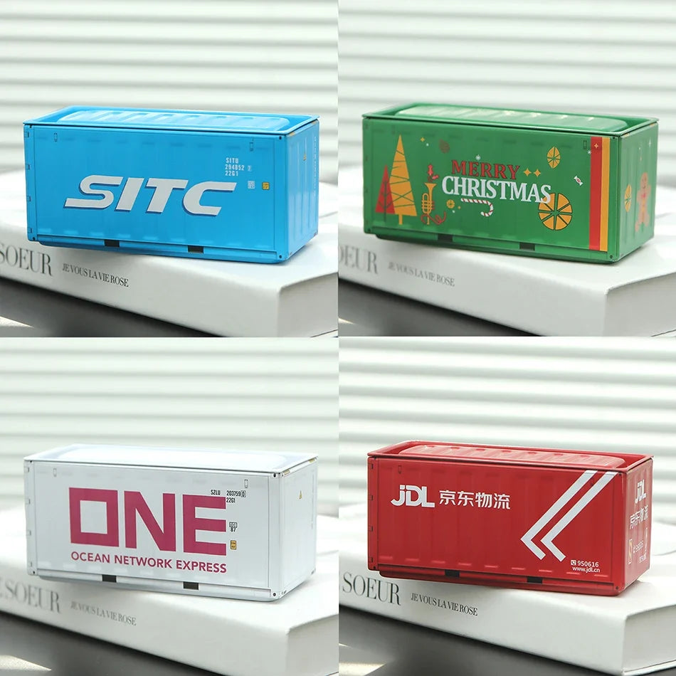 4pcs/set Mini Storage Box  Retro Industrial Style Iron Creative Decoration Collect Item Desktop Mini Container Model Gifts