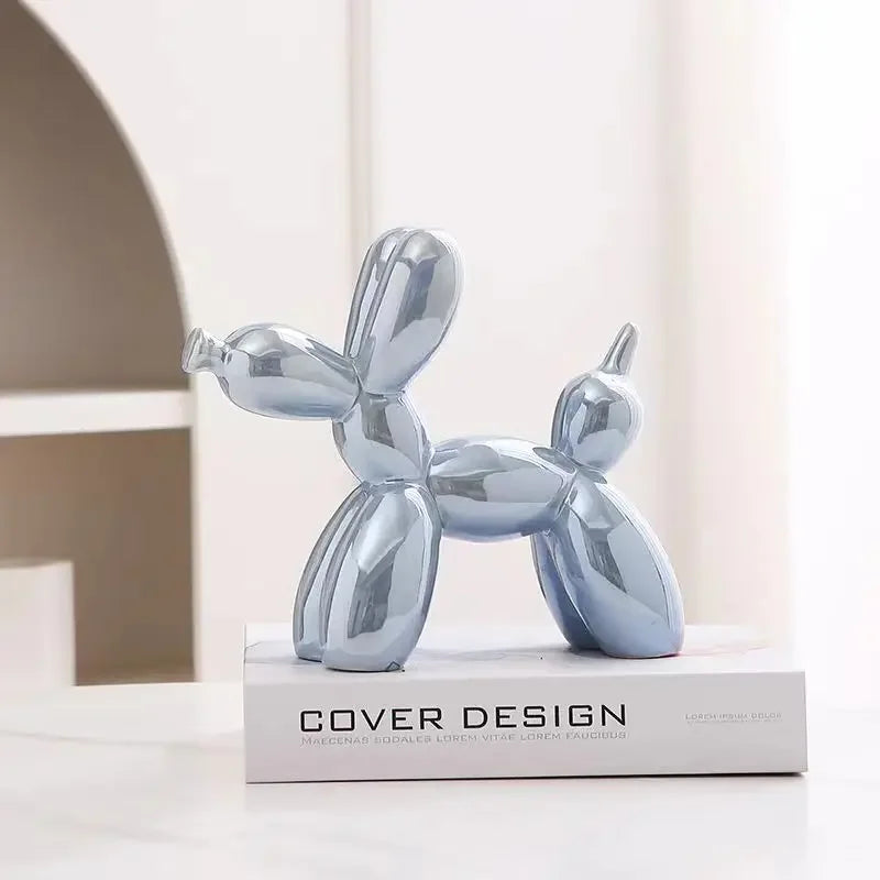 Nordic Ceramic Balloon Dog Abstract Ornament Creative Sculpture Study Room Statue Home Office Accessories Festival Decoration