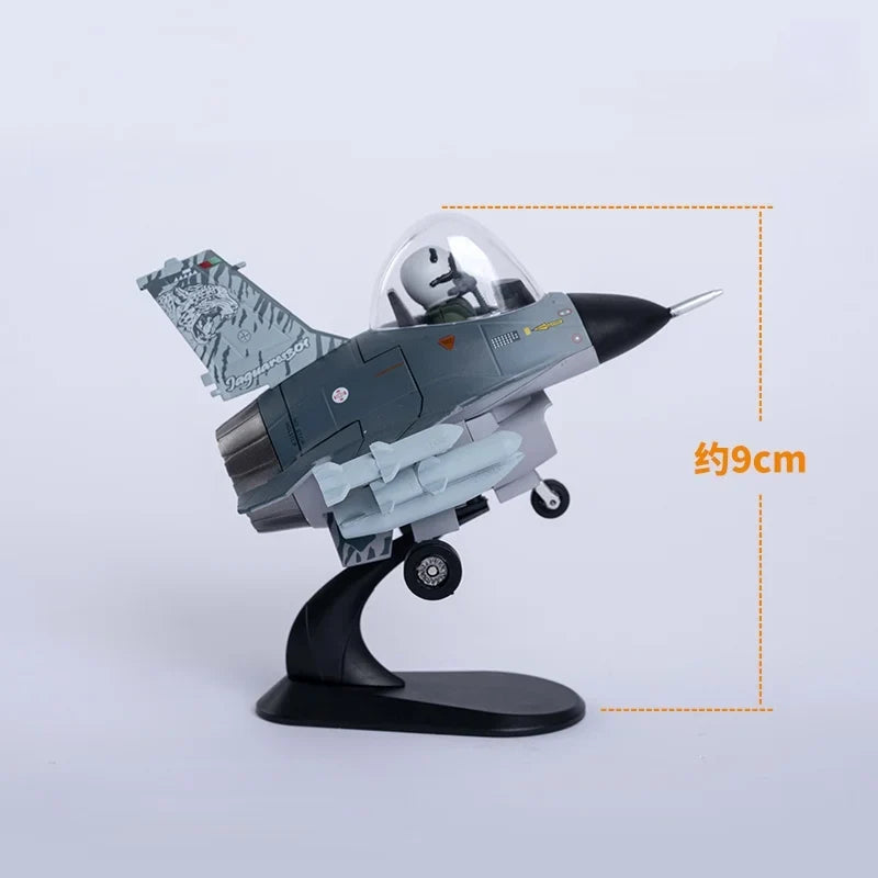 Q-Version F16 Metal Alloy Airplane Model(including base)Home placement, collection and decoration  Creative gift