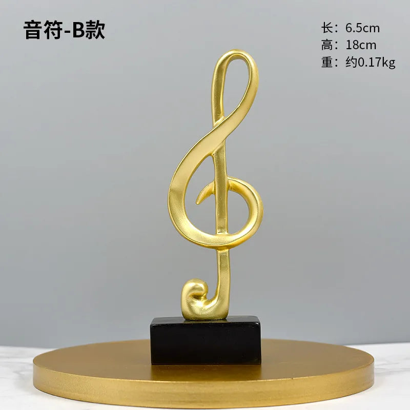 3 Piece Set of Music Note Decorations, Gifts, Music Statues, Modern Statues, Sculptures, Table Centerpieces, Crafts, Golden 。