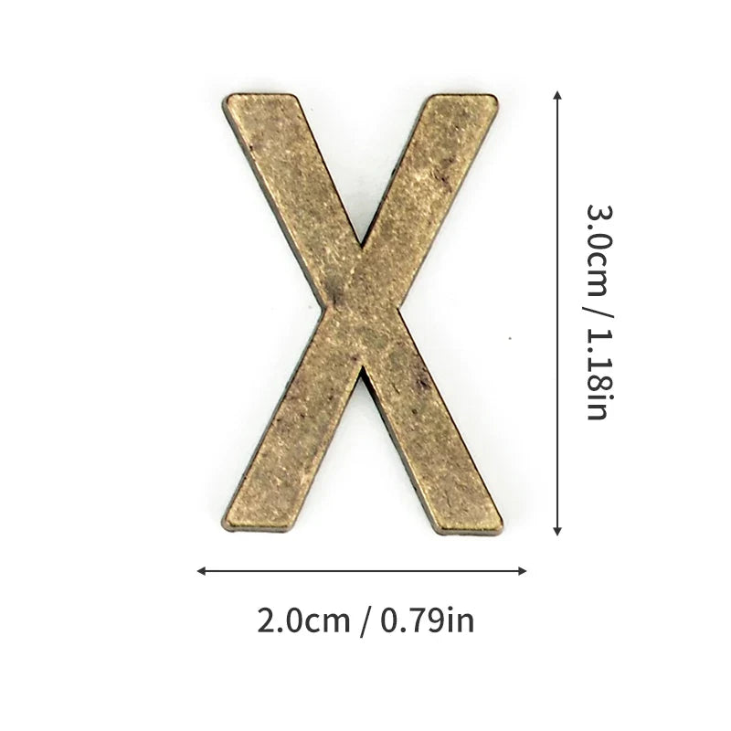 Metal Self Adhesive House Number English Alphabet Letters for Apartment Room Door Plate Table Mailbox Number Stickers 3*2cm